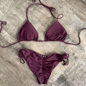Burgundy String Bikini